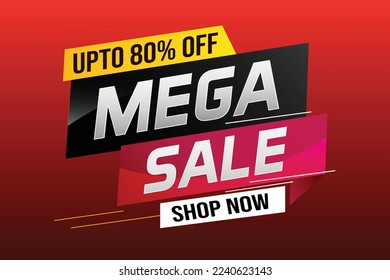mega sale word concept vector illustration with lines and 3d style, landing page, template, ui, web, mobile app, poster, banner, flyer, background, gift card, coupon, label, wallpaper