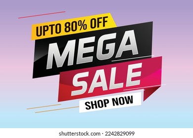 mega sale word concept vector illustration with lines and 3d style, landing page, template, ui, web, mobile app, poster, banner, flyer, background, gift card, coupon, label, wallpaper