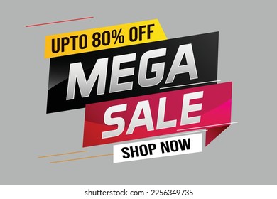 mega sale word concept vector illustration with lines and 3d style, landing page, template, ui, web, mobile app, poster, banner, flyer, background, gift card, coupon, label, wallpaper
