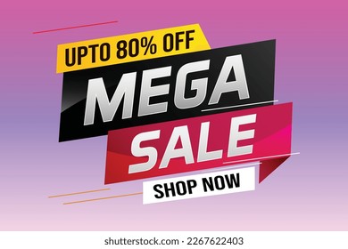 mega sale word concept vector illustration with lines and 3d style, landing page, template, ui, web, mobile app, poster, banner, flyer, background, gift card, coupon, label, wallpaper