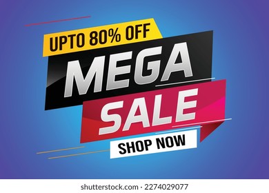 mega sale word concept vector illustration with lines and 3d style, landing page, template, ui, web, mobile app, poster, banner, flyer, background, gift card, coupon, label, wallpaper