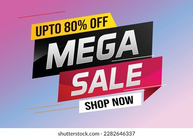 mega sale word concept vector illustration with lines and 3d style, landing page, template, ui, web, mobile app, poster, banner, flyer, background, gift card, coupon, label, wallpaper