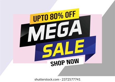 Mega sale word concept vector illustration with megaphone and 3d style, landing page, template, ui, web, mobile app, poster, banner, flyer, background, gift card, coupon, label, wallpaper