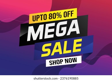 Mega sale word concept vector illustration with megaphone and 3d style, landing page, template, ui, web, mobile app, poster, banner, flyer, background, gift card, coupon, label, wallpaper