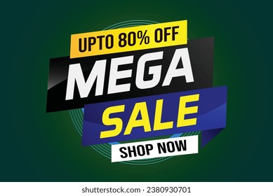 Mega sale word concept vector illustration and 3d style, landing page, template, ui, web, mobile app, poster, banner, flyer, background, gift card, coupon, label, wallpaper