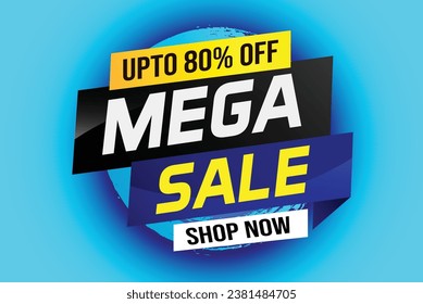 Mega sale word concept vector illustration and 3d style, landing page, template, ui, web, mobile app, poster, banner, flyer, background, gift card, coupon, label, wallpaper