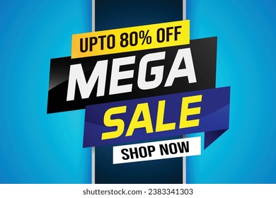 Mega sale word concept vector illustration and 3d style, landing page, template, ui, web, mobile app, poster, banner, flyer, background, gift card, coupon, label, wallpaper