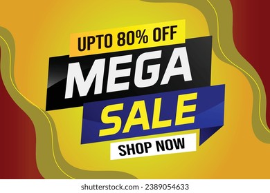 Mega sale word concept vector illustration and 3d style, landing page, template, ui, web, mobile app, poster, banner, flyer, background, gift card, coupon, label, wallpaper