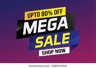 Mega sale word concept vector illustration and 3d style, landing page, template, ui, web, mobile app, poster, banner, flyer, background, gift card, coupon, label, wallpaper