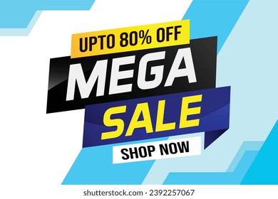 Mega venta concepto de palabra ilustración vector y estilo 3d, página de inicio, plantilla, ui, web, aplicación móvil, afiche, banner, volante, fondo, tarjeta de regalo, cupón, etiqueta, papel tapiz