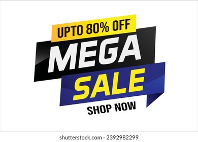 Mega sale word concept vector illustration and 3d style, landing page, template, ui, web, mobile app, poster, banner, flyer, background, gift card, coupon, label, wallpaper