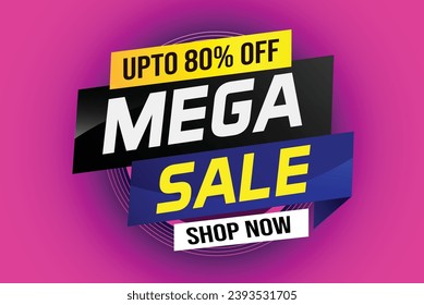 Mega sale word concept vector illustration and 3d style, landing page, template, ui, web, mobile app, poster, banner, flyer, background, gift card, coupon, label, wallpaper