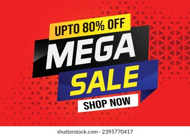 Mega sale word concept vector illustration and 3d style, landing page, template, ui, web, mobile app, poster, banner, flyer, background, gift card, coupon, label, wallpaper