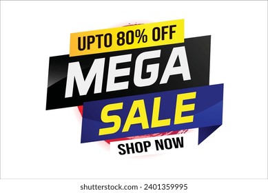 Mega sale word concept vector illustration and 3d style, landing page, template, ui, web, mobile app, poster, banner, flyer, background, gift card, coupon, label, wallpaper