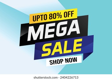 Mega venta concepto de palabra ilustración vector y estilo 3d, página de inicio, plantilla, ui, web, aplicación móvil, afiche, banner, volante, fondo, tarjeta de regalo, cupón, etiqueta, papel tapiz
