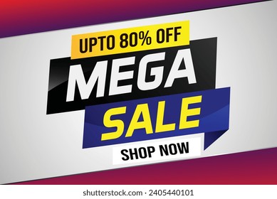 Mega sale word concept vector illustration and 3d style, landing page, template, ui, web, mobile app, poster, banner, flyer, background, gift card, co