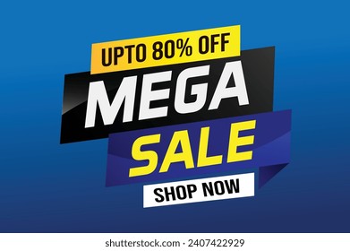 Mega sale word concept vector illustration and 3d style, landing page, template, ui, web, mobile app, poster, banner, flyer, background, gift card, co