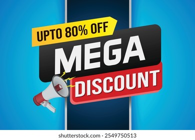 Ilustración vectorial de concepto de palabra de venta Mega y estilo 3d, página de destino, Plantilla, ui, Web, App móvil, póster, Anuncio, volante, fondo, Tarjeta de regalo, Cupón, etiqueta, Fondo de pantalla

