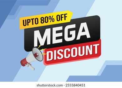 Mega sale word concept vector illustration and 3d style, landing page, template, ui, web, mobile app, poster, banner, flyer, background, gift card, coupon, label, wallpaper

