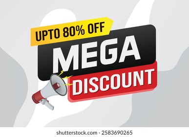Mega sale word concept vector illustration and 3d style, landing page, template, ui, web, mobile app, poster, banner, flyer, background, gift card, coupon, label, wallpaper

