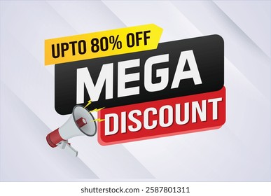 Mega sale word concept vector illustration and 3d style, landing page, template, ui, web, mobile app, poster, banner, flyer, background, gift card, coupon, label, wallpaper

