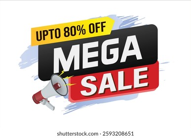 Mega sale word concept vector illustration and 3d style, landing page, template, ui, web, mobile app, poster, banner, flyer, background, gift card, coupon, label, wallpaper

