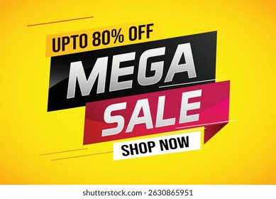 mega sale word concept vector illustration with lines and 3d style, landing page, template, ui, web, mobile app, poster, banner, flyer, background, gift card, coupon, label, wallpaper	
