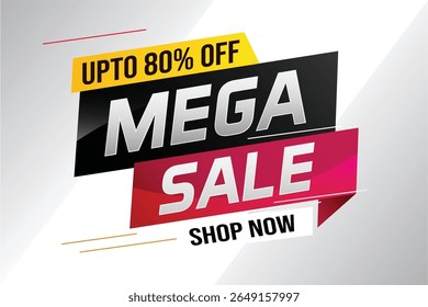mega sale word concept vector illustration with lines and 3d style, landing page, template, ui, web, mobile app, poster, banner, flyer, background, gift card, coupon, label, wallpaper
