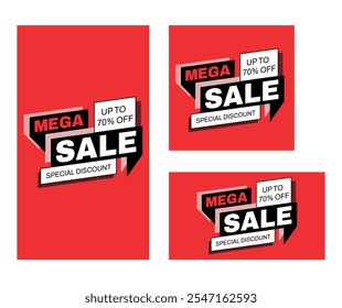 Mega Sales Banner - Up to 70% Off, Special Discount