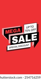 Mega Sales Banner - Up to 70% Off, Special Discount