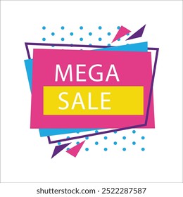 mega sales banner origami style