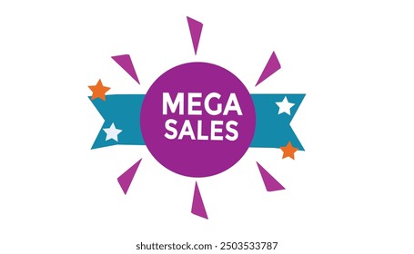 Mega sales button web banner templates. Vector Illustration 

