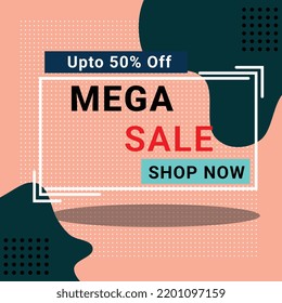 mega sale,Sale banner template design, Big sale special offer. end of season special offer banner. vector illustration