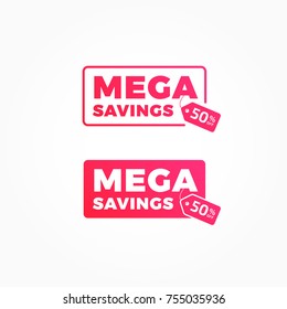 Mega Savings 50% Off Tags Advertisement