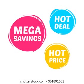 Mega Savings, Hot Deal & Hot Price Marks