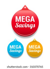 Mega Savings Round Tag