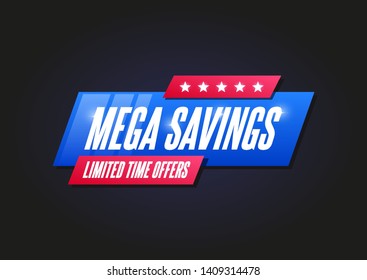 Mega Savings Shopping Announcement Label