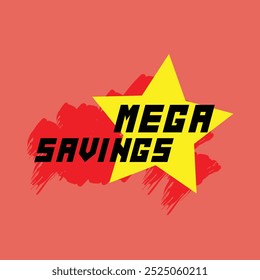 Ilustración de icono de pegatina de texto de mega ahorro