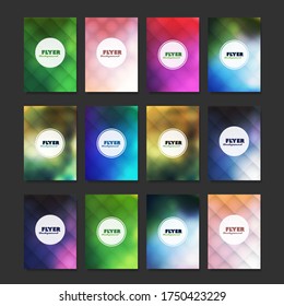Mega Set of 12 Flyer, Card or Banner Designs with Abstract Colorful Minimalist Geometric Pattern Backgrounds, Multi Purpose Templates
