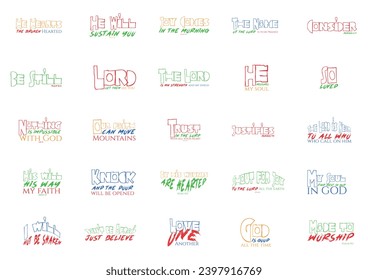 Mega set of 25 Religious Quotes, Sayings, and Scriptures design