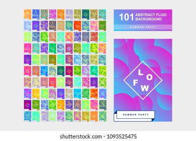 Mega set of abstract blur banner. Modern abstract backgrounds. Colorful fluid cover for poster, banner, flyer and presentation. Gradient holographic set. Trendy soft color. Vector EPS 10 template.