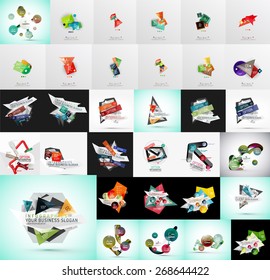 Mega set of abstract geometric web banner decorations. Vector illustration