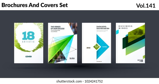 Mega set of abstract templates for business, trendy colourful triangles