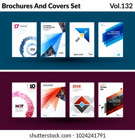 Mega set of abstract templates for business, trendy colourful triangles