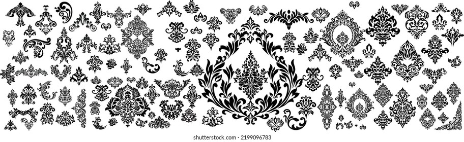 Mega Set of Baroque Design Elements and Ornaments