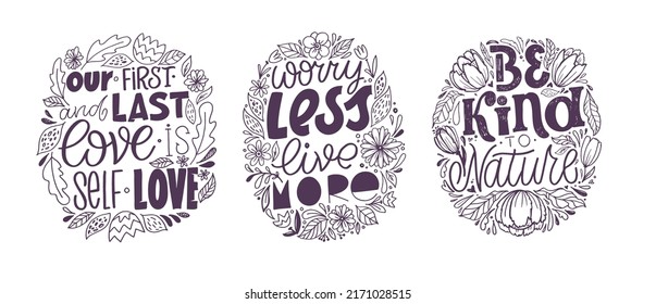 Mega set. Beautiful hand drawn doodle lettering motivation postcard. Lettering t-shirt design, template banner, poster.