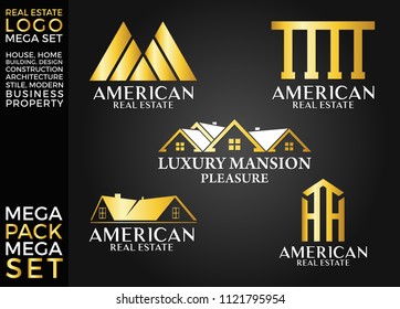Mega Set and Big Group, Real Estate, Building and Construction Logo Vector Design Eps 10