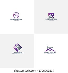Mega Set and Big Group, Real Estate, Building and Construction Logo Vector Design