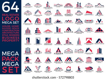 Mega Set Big Group Real Estate Stock Vector (Royalty Free) 572798803 ...