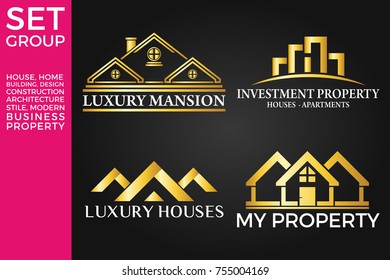 Mega Set and Big Group, Real Estate, Building and Construction Logo Vector Design Eps 10